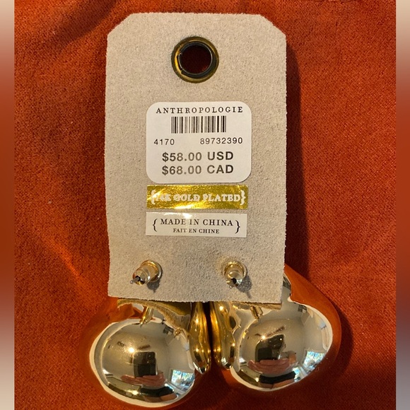 NWT Anthropologie 14k gold plated drop earrings - Picture 3 of 3